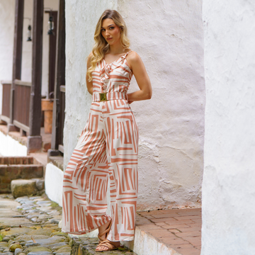 Enterizo pantalón de tiras con cinturón 21019257052