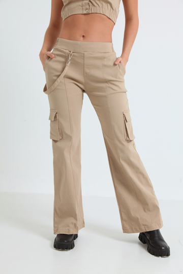 Conjunto blusa de tiras con pantalón tipo cargo 201590972