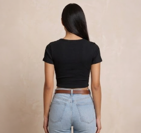 Camiseta corta básica manga corta 010122263F