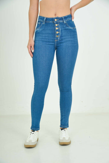 Jean Skinny, tiro alto con 5 botones 1017670081