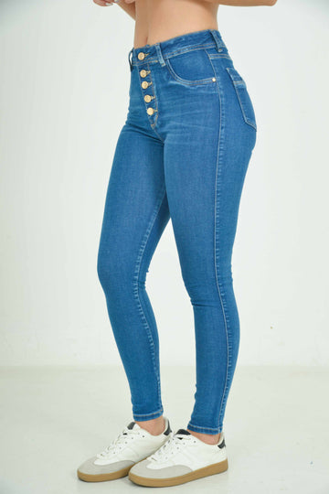 Jean Skinny, tiro alto con 5 botones 1017670081