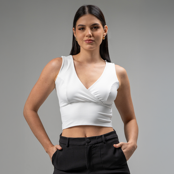 Blusa manga sisa con tiras en espalda