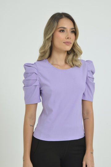 Blusa manga corta bombacha botón en espalda 010113971