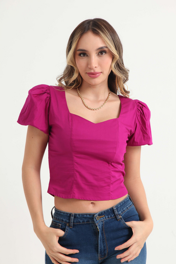 Blusa manga corta bombacha