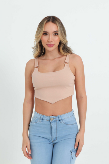 Crop top con hebilla en tiras 011612203