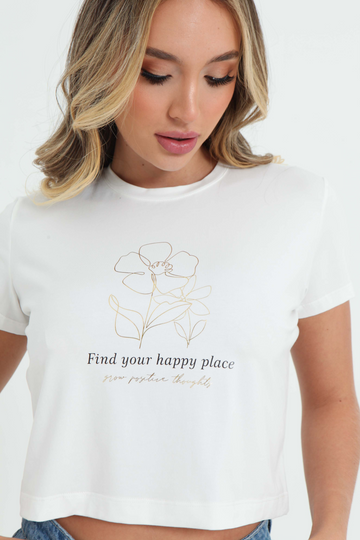 Camiseta estampada find your happy place