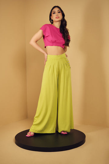 Pantalón palazzo con prenses